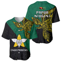 Papua New Guinea Enga Province Baseball Jersey PNG Birds Of Paradise Polynesian Arty Style LT03 - Polynesian Pride