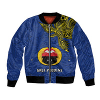 Papua New Guinea Gulf Province Bomber Jacket PNG Birds Of Paradise Polynesian Arty Style LT03 Unisex Blue - Polynesian Pride
