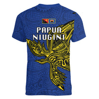 Papua New Guinea Gulf Province Women V Neck T Shirt PNG Birds Of Paradise Polynesian Arty Style LT03 - Polynesian Pride