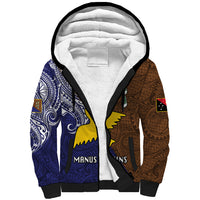 Papua New Guinea Manus Province Sherpa Hoodie PNG Birds Of Paradise Polynesian Arty Style LT03 Unisex Brown - Polynesian Pride