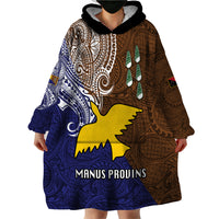 Papua New Guinea Manus Province Wearable Blanket Hoodie PNG Birds Of Paradise Polynesian Arty Style LT03 - Polynesian Pride