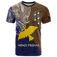 Custom Papua New Guinea Manus Province T Shirt PNG Birds Of Paradise Polynesian Arty Style LT03 Brown - Polynesian Pride