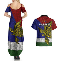 Custom Papua New Guinea Milne Bay Province Couples Matching Summer Maxi Dress and Hawaiian Shirt PNG Birds Of Paradise Polynesian Arty Style LT03 - Polynesian Pride