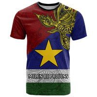 Custom Papua New Guinea Milne Bay Province T Shirt PNG Birds Of Paradise Polynesian Arty Style LT03 Blue - Polynesian Pride