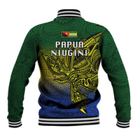 Papua New Guinea Morobe Province Baseball Jacket PNG Birds Of Paradise Polynesian Arty Style LT03 - Polynesian Pride