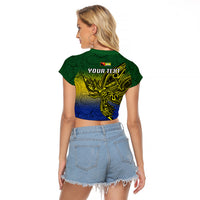 Custom Papua New Guinea Morobe Province Raglan Cropped T Shirt PNG Birds Of Paradise Polynesian Arty Style LT03 - Polynesian Pride