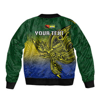 Custom Papua New Guinea Morobe Province Sleeve Zip Bomber Jacket PNG Birds Of Paradise Polynesian Arty Style LT03 - Polynesian Pride