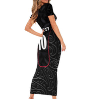 Custom New Zealand Rugby Family Matching Short Sleeve Bodycon Dress and Hawaiian Shirt Maori All Black Championship 2024 and Silver Fern LT03 - Polynesian Pride
