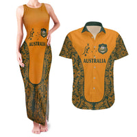 Custom Australia Rugby Championship 2024 Couples Matching Tank Maxi Dress and Hawaiian Shirt Aboriginal Art Tattoo Pattern