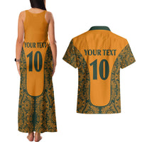 Custom Australia Rugby Championship 2024 Couples Matching Tank Maxi Dress and Hawaiian Shirt Aboriginal Art Tattoo Pattern
