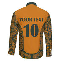 Custom Australia Rugby Championship 2024 Family Matching Long Sleeve Bodycon Dress and Hawaiian Shirt Aboriginal Art Tattoo Pattern