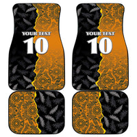 Custom New Zealand and Australia Rugby Championship 2024 Car Mats Maori Warrior and Kangaroo Mascot with Fern Aboriginal