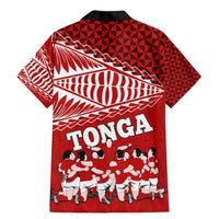 Tonga Rugby Family Matching Mermaid Dress and Hawaiian Shirt Sipi Tau Dance Ngatu Pattern LT03 - Polynesian Pride