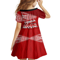 Tonga Rugby Family Matching Off Shoulder Maxi Dress and Hawaiian Shirt Sipi Tau Dance Ngatu Pattern LT03 - Polynesian Pride