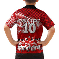 Personalised Tonga Rugby Family Matching Off Shoulder Short Dress and Hawaiian Shirt Sipi Tau Dance Ngatu Pattern LT03 - Polynesian Pride