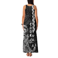 Cook Islands Vaa Polynesian Art Tattoo Family Matching Tank Maxi Dress and Hawaiian Shirt Black Color