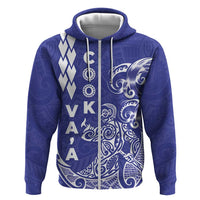 Cook Islands Vaa Polynesian Art Tattoo Hoodie Blue Color