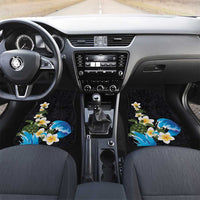 Hawaiian Plumeria and Turtle Car Mats with Polynesian Tribal Art Pattern Vintage Vibes
