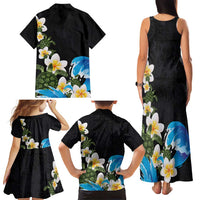 Hawaiian Plumeria and Turtle Family Matching Tank Maxi Dress and Hawaiian Shirt with Polynesian Tribal Art Pattern Vintage Vibes