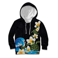 Hawaiian Plumeria and Turtle Kid Hoodie with Polynesian Tribal Art Pattern Vintage Vibes