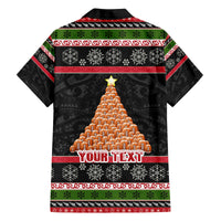 Personalized New Zealand Meri Kirihimete Family Matching Off Shoulder Maxi Dress and Hawaiian Shirt Maori Warrior with Rugby Christmas Tree LT03 - Polynesian Pride