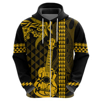 Custom Hawaii Hoodie Ukelele and Hula Girl Mix Kakau Pattern LT03 - Polynesian Pride