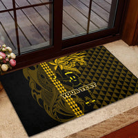 Custom Hawaii Rubber Doormat Ukelele and Hula Girl Mix Kakau Pattern LT03 - Polynesian Pride