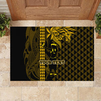 Custom Hawaii Rubber Doormat Ukelele and Hula Girl Mix Kakau Pattern LT03 - Polynesian Pride