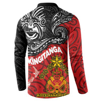Maori King Movement Button Sweatshirt Ko Te Mana Motuhake Emblem with Moko and Polynesian Art Tattoo LT03 - Polynesian Pride