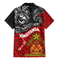 Maori King Movement Family Matching Mermaid Dress and Hawaiian Shirt Ko Te Mana Motuhake Emblem with Moko and Polynesian Art Tattoo LT03 - Polynesian Pride