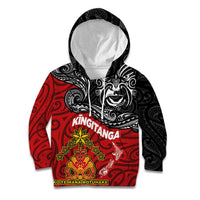 The Kingitanga - Maori King Movement Kid Hoodie Ko Te Mana Motuhake Emblem with Moko and Polynesian Art Tattoo