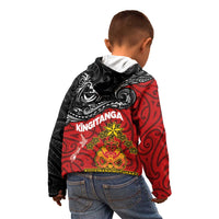 The Kingitanga - Maori King Movement Kid Hoodie Ko Te Mana Motuhake Emblem with Moko and Polynesian Art Tattoo