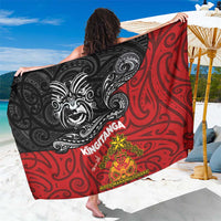 The Kingitanga - Maori King Movement Sarong Ko Te Mana Motuhake Emblem with Moko and Polynesian Art Tattoo