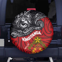 The Kingitanga - Maori King Movement Spare Tire Cover Ko Te Mana Motuhake Emblem with Moko and Polynesian Art Tattoo