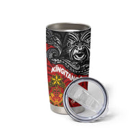 Maori King Movement Tumbler Cup Ko Te Mana Motuhake Emblem with Moko and Polynesian Art Tattoo LT03 - Polynesian Pride