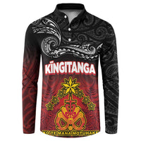 Personalised Maori King Movement Button Sweatshirt Ko Te Mana Motuhake Emblem with Silver Ferns and Polynesian Art Tattoo LT03 Red - Polynesian Pride