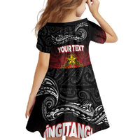 Personalised Maori King Movement Family Matching Mermaid Dress and Hawaiian Shirt Ko Te Mana Motuhake Emblem with Silver Ferns and Polynesian Art Tattoo LT03 - Polynesian Pride