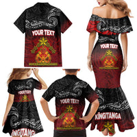Personalised Maori King Movement Family Matching Mermaid Dress and Hawaiian Shirt Ko Te Mana Motuhake Emblem with Silver Ferns and Polynesian Art Tattoo LT03 - Polynesian Pride