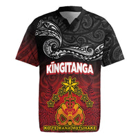 Personalised The Kingitanga - Maori King Movement Rugby Jersey Ko Te Mana Motuhake Emblem with Silver Ferns and Polynesian Art Tattoo