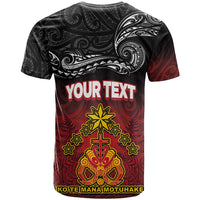 Personalised Maori King Movement T Shirt Ko Te Mana Motuhake Emblem with Silver Ferns and Polynesian Art Tattoo LT03 - Polynesian Pride