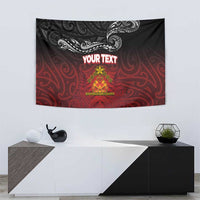Personalised The Kingitanga - Maori King Movement Tapestry Ko Te Mana Motuhake Emblem with Silver Ferns and Polynesian Art Tattoo