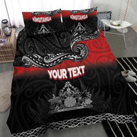 Personalised The Kingitanga - Maori King Movement Bedding Set Te Paki-o-Matariki with Silver Ferns and Polynesian Art Tattoo