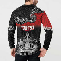 Personalised The Kingitanga - Maori King Movement Button Sweatshirt Te Paki-o-Matariki with Silver Ferns and Polynesian Art Tattoo