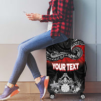 Personalised The Kingitanga - Maori King Movement Luggage Cover Te Paki-o-Matariki with Silver Ferns and Polynesian Art Tattoo