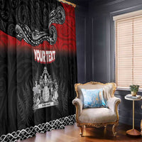 Personalised Maori King Movement Window Curtain Te Paki-o-Matariki with Silver Ferns and Polynesian Art Tattoo LT03 - Polynesian Pride