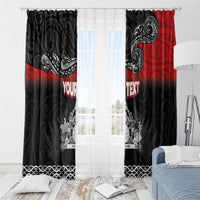 Personalised Maori King Movement Window Curtain Te Paki-o-Matariki with Silver Ferns and Polynesian Art Tattoo LT03 - Polynesian Pride