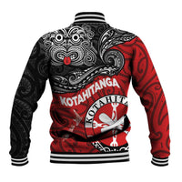 Maori Kotahitanga Baseball Jacket Aotearoa Spirit with Maori Mask and Polynesian Art Tattoo