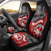 Maori Kotahitanga Car Seat Cover Aotearoa Spirit with Maori Mask and Polynesian Art Tattoo