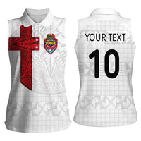 Custom Tonga Ngatu Art Rugby Mate Ma'a Women Sleeveless Polo Shirt - Polynesian Pride