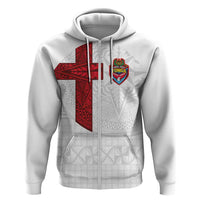 Custom Tonga Ngatu Art Rugby Mate Ma'a Zip Hoodie - Polynesian Pride
